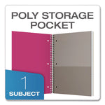 Poly One-Subject Notebook, Medium/College Rule, Randomly Assorted Cover Color, (100) 11 x 9 Sheets