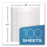 Poly One-Subject Notebook, Medium/College Rule, Randomly Assorted Cover Color, (100) 11 x 9 Sheets