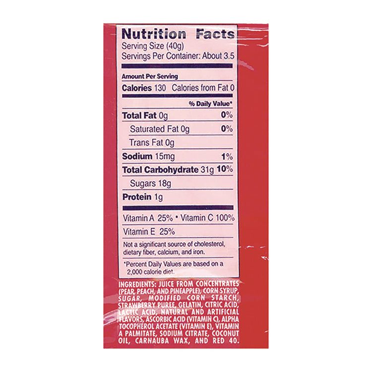 Fruit Snacks, Strawberry, 5 oz Pouch, 12/Box