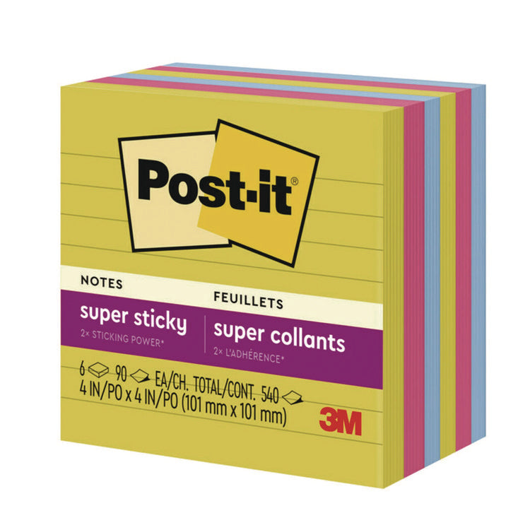 Note Pads in Summer Joy Color Collection Colors, 4" x 4", Note Ruled, 90 Sheets/Pad, 6 Pads/Pack