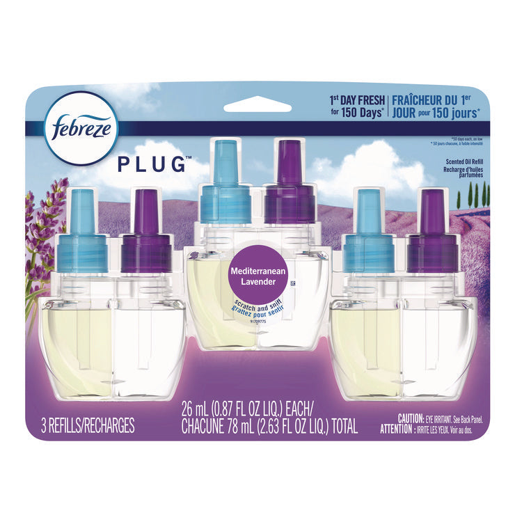 PLUG Air Freshener Refills, Mediterranean Lavender, 0.87 oz, 3/Pack