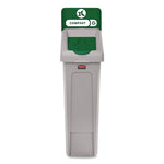 Slim Jim Recycling Station Kit, 1-Stream Compost, 23 gal, Plastic, Green/Gray
