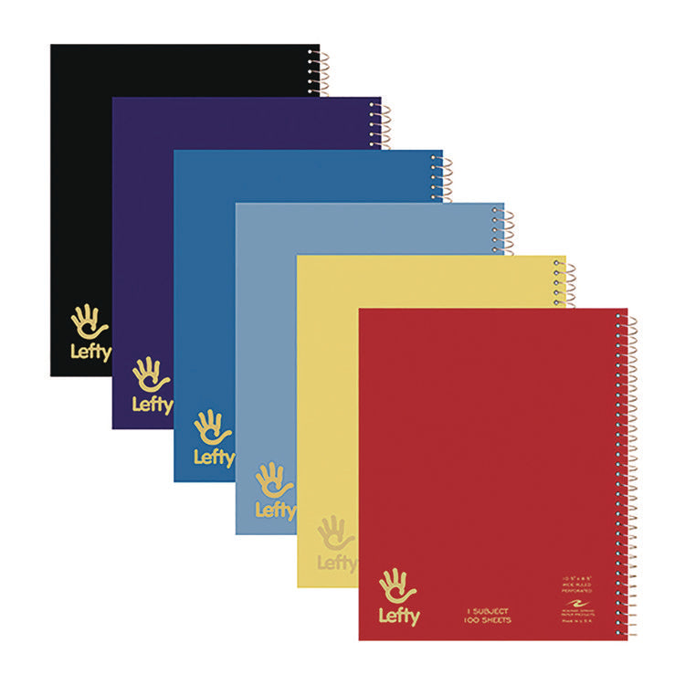 Lefty Notebook, 1-Subject, Wide/Legal Rule, Randomly Assorted Cover Color, (100) 10.5 x 8.5 Sheets