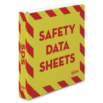 Heavy-Duty Preprinted Safety Data Sheet Binder, 3 Rings, 1.5" Capacity, 11 X 8.5, Yellow/red