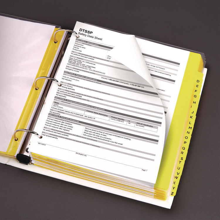 Heavy-Duty Preprinted Safety Data Sheet Binder, 3 Rings, 2" Capacity, 11 X 8.5, Yellow/red