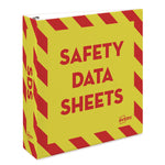 Heavy-Duty Preprinted Safety Data Sheet Binder, 3 Rings, 2" Capacity, 11 X 8.5, Yellow/red