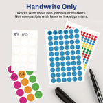 Handwrite-Only Self-Adhesive "See Through" Removable Round Color Dots, 0.75" dia, Assorted, 35/Sheet, 29 Sheets/Pack, (5473)