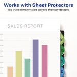 Insertable Style Edge Tab Plastic 1-Pocket Dividers, 8-Tab, 11.25 X 9.25, Translucent, 1 Set