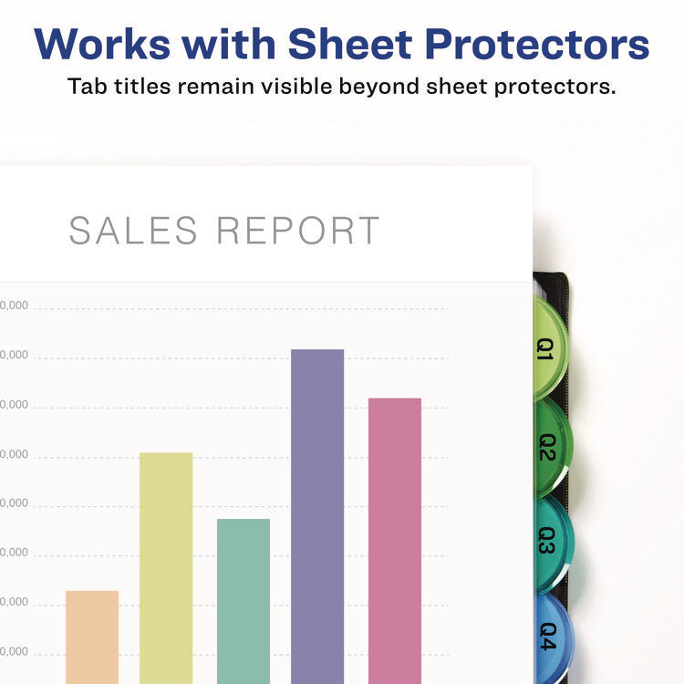 Insertable Style Edge Tab Plastic 1-Pocket Dividers, 8-Tab, 11.25 X 9.25, Translucent, 1 Set