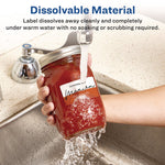 White Dissolvable Labels w/ Sure Feed, 1.25 x 2.38, White, 90/PK