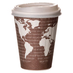 World Art Renewable and Compostable Insulated Hot Cups, 8 oz, Paper, Brown/White, 40/Pack, 20 Packs/Carton