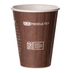 World Art Renewable and Compostable Insulated Hot Cups, 8 oz, Paper, Brown/White, 40/Pack, 20 Packs/Carton