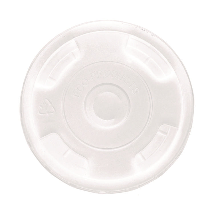 BlueStripe Recycled Content Cold Cup Flat Lids, Fits 9 oz to 24 oz Cold Cups, Plastic, Clear, 100/Pack, 10 Packs/Carton