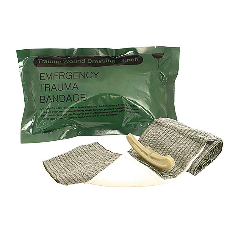 Emergency Trauma Bandage, Fabric, 4" Wide