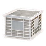 File Storage Durable Plastic Crate, 13.88 x 17.13 x 10.5, Clear
