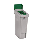 Slim Jim Recycling Station Kit, 1-Stream Paper, 23 gal, Plastic, Green/Gray