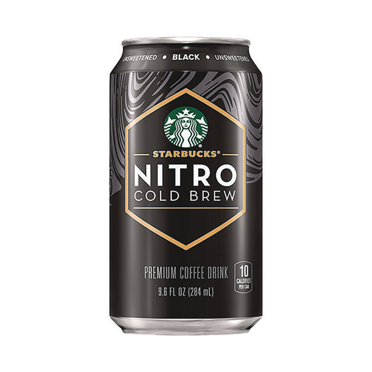 Nitro Cold Brew Coffee, Black Unsweetened, 9.6 oz Can, 12/Carton