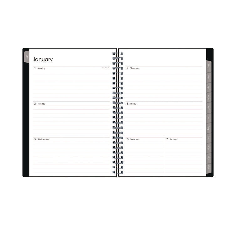 Enterprise Weekly/Monthly Notes Planner, 8.63" x 5.88", Black Cover, 12-Month (Jan to Dec): 2025