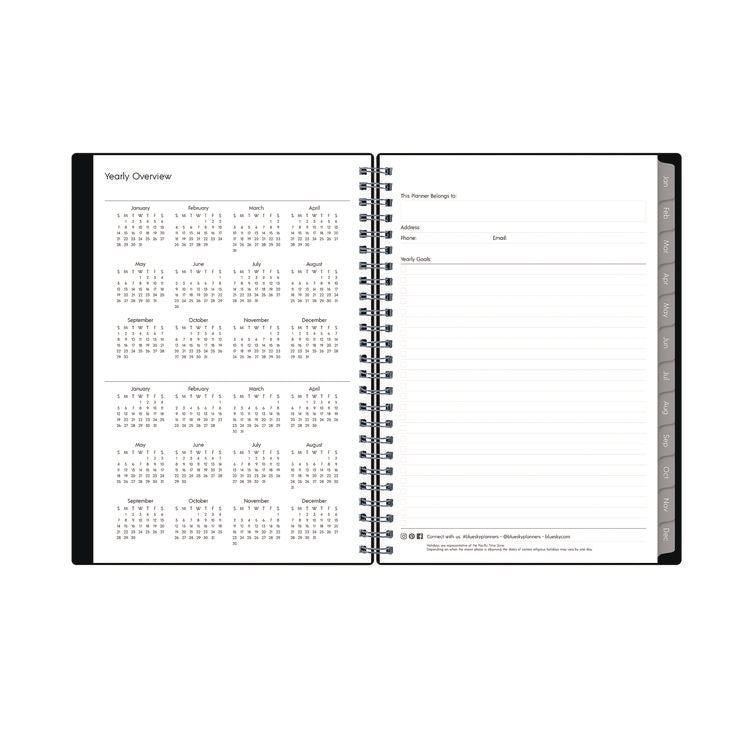 Enterprise Weekly/Monthly Notes Planner, 8.63" x 5.88", Black Cover, 12-Month (Jan to Dec): 2025