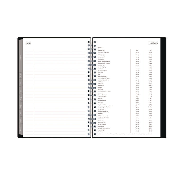 Enterprise Weekly/Monthly Notes Planner, 8.63" x 5.88", Black Cover, 12-Month (Jan to Dec): 2025