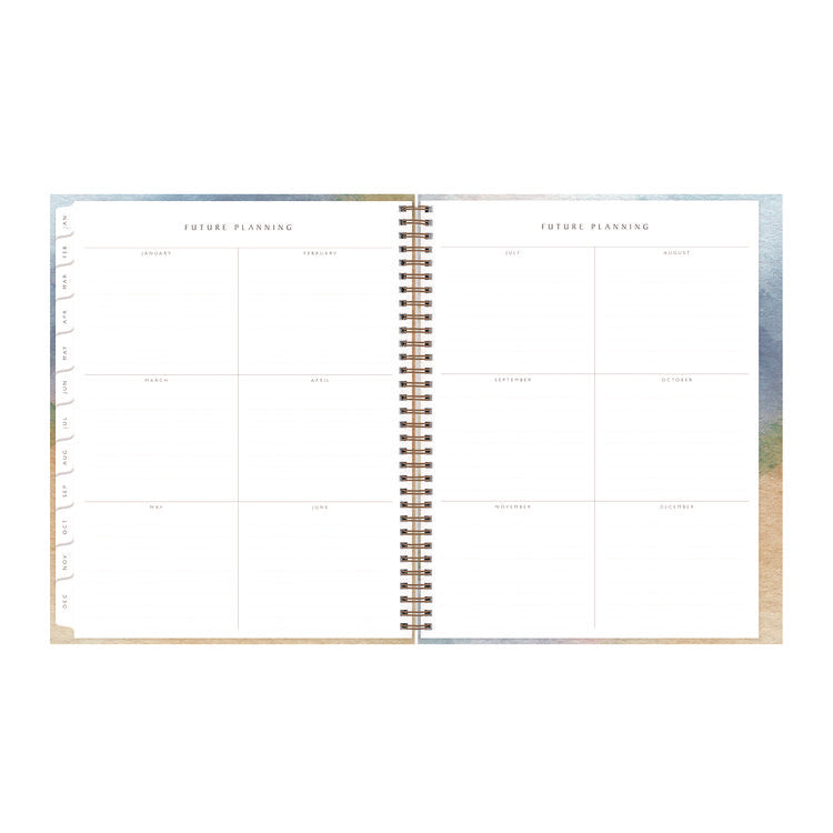 One Tree Planted Andreo Weekly/Monthly Planner, Abstract Artwork, 11" x 8.5", Blue/Sand/Green Cover, 12-Month (Jan-Dec): 2025