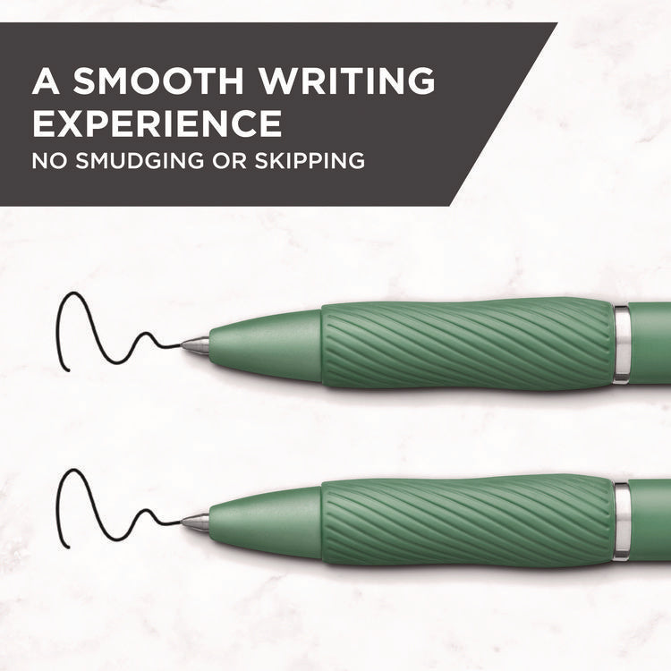 S-Gel Fashion Barrel Gel Pen, Retractable, Medium 0.7 mm, Black Ink, Green Barrel, 4/Pack