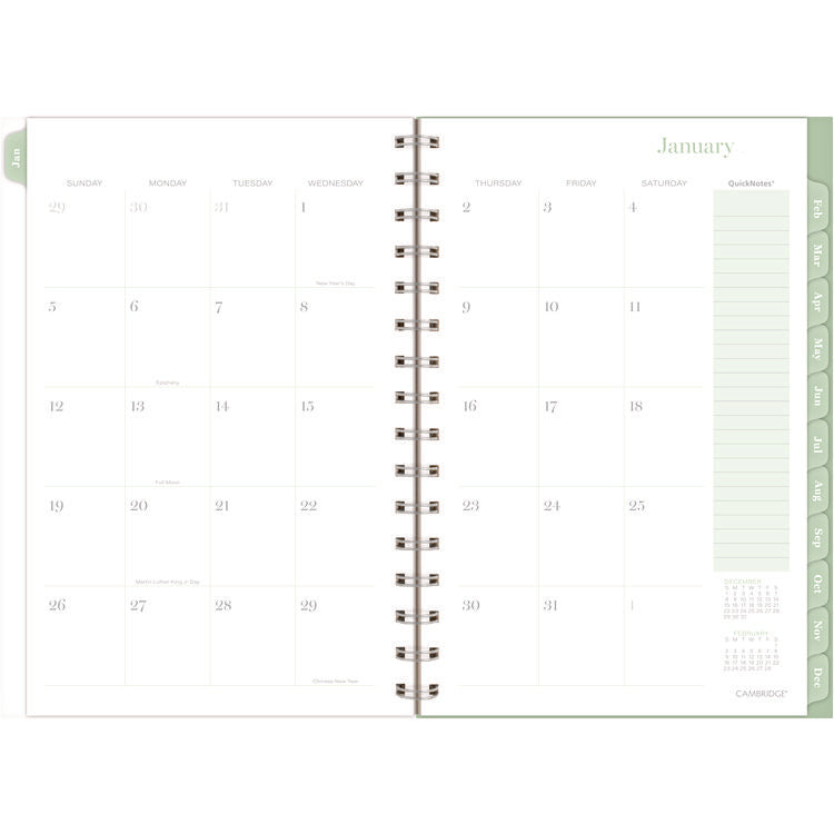 Ombre Weekly/Monthly Planner, Colorful Cloud Artwork, 8.5" x 6.38", Multicolor Cover, 12-Month (Jan to Dec): 2025