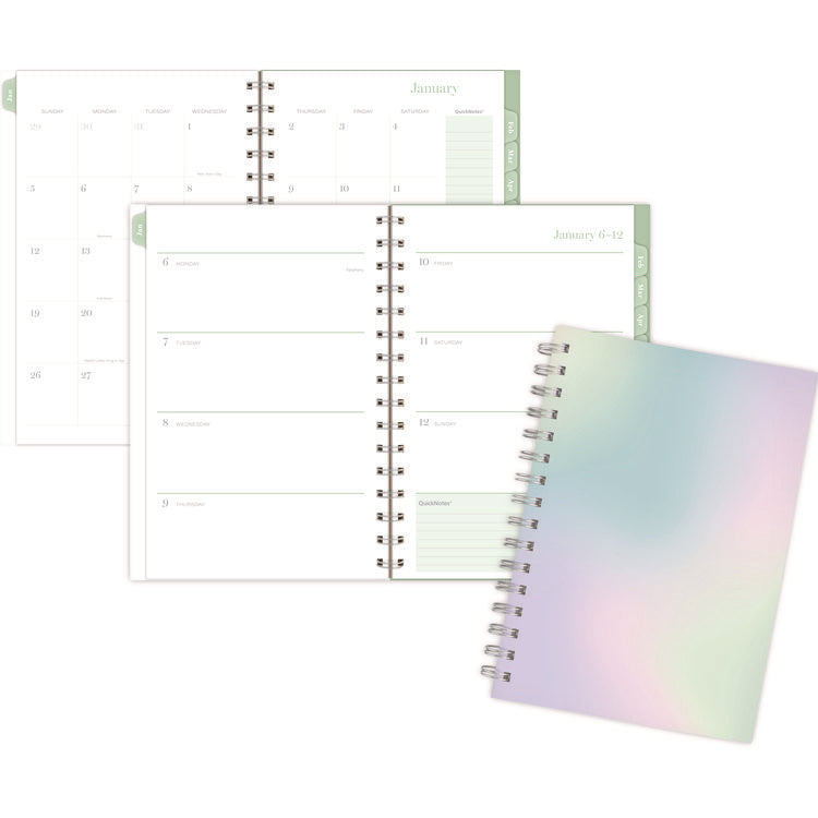 Ombre Weekly/Monthly Planner, Colorful Cloud Artwork, 8.5" x 6.38", Multicolor Cover, 12-Month (Jan to Dec): 2025