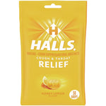 Triple Action Cough Drops, Honey-Lemon, 30/Bag, 12 Bags/Box