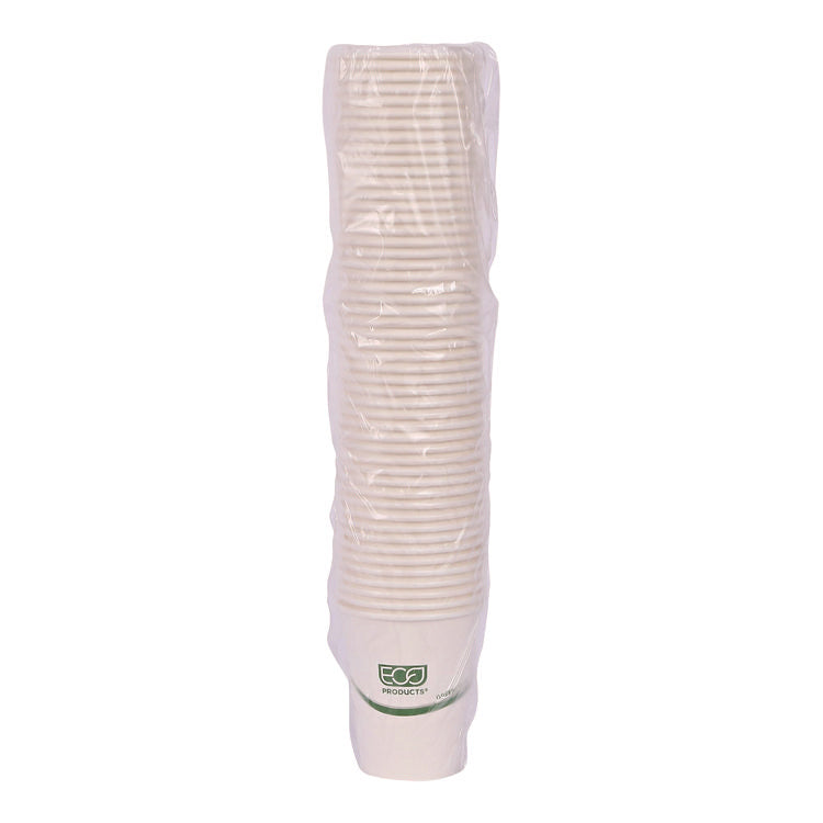 GreenStripe Renewable and Compostable Hot Cups, 8 oz, Paper, White/Green, 50/Pack, 20 Packs/Carton