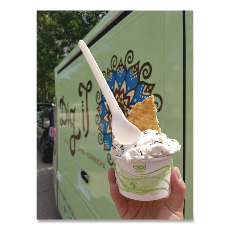 World Art PLA-Laminated Soup Containers, 5 oz, White/Green, Paper, 1,000/Carton