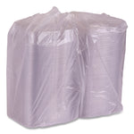 Renewable and Compostable Clear Clamshell Hinged Food Containers, 3 Compartments, 8 x 8 x 3, Plastic, 80/Pack, 2 Packs/Carton