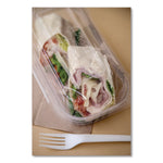 Renewable and Compostable Clear Clamshell Hinged Food Containers, 9 x 6 x 3, Plastic, 80/Pack, 3 Packs/Carton