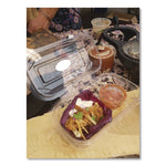 Renewable and Compostable Clear Clamshell Hinged Food Containers, 9 x 6 x 3, Plastic, 80/Pack, 3 Packs/Carton