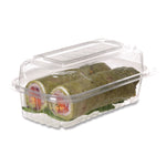 Renewable and Compostable Clear Clamshell Hinged Food Containers, 9 x 6 x 3, Plastic, 80/Pack, 3 Packs/Carton