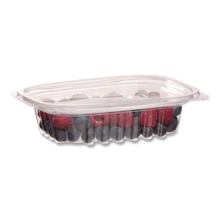 Renewable and Compostable Rectangular Deli Containers with Lid, 8 oz, 3 x 4.83 x 1.5, Clear, Plastic, 50/Pack, 4 Packs/Carton