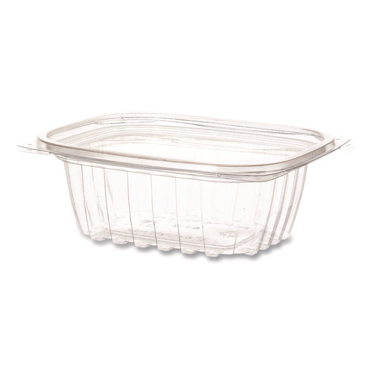 Renewable and Compostable Rectangular Deli Containers with Lid, 12 oz, 2 x 4 x 2, Clear, Plastic, 100/Pack, 3 Packs/Carton