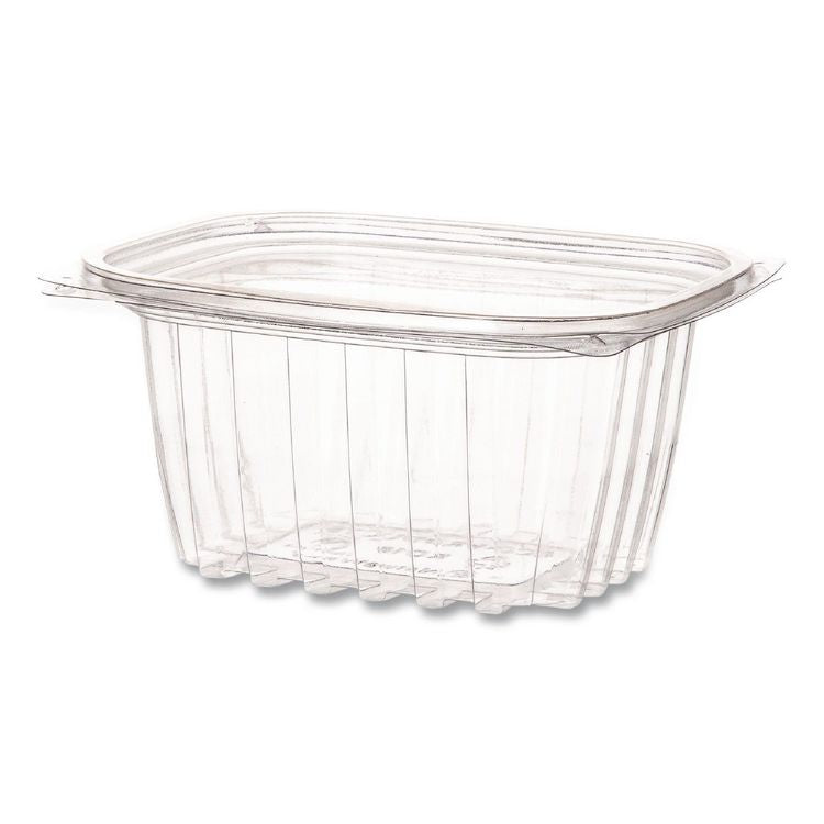 Renewable and Compostable Rectangular Deli Containers with Lid, 16 oz, 3 x 4 x 3, Clear, Plastic, 100/Pack, 3 Packs/Carton