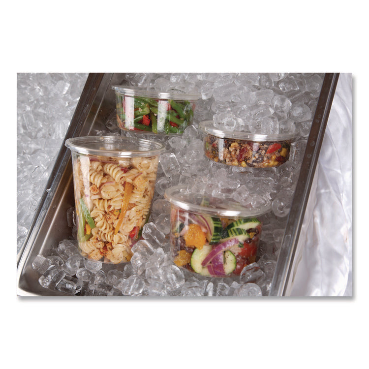 Round Deli Containers, 32 oz, 4.63" Diameter x 5.5" h, Clear, Plastic, 500/Carton