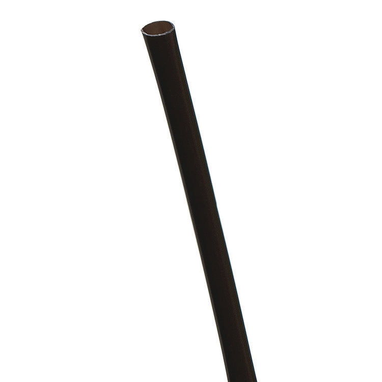 Unwrapped Straw, 5.75, Plastic, Black, 20,000/Carton