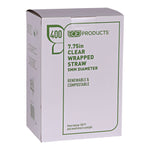 Clear Wrapped Straw, 7.75", Pla, 400/pack, 24 Packs/carton