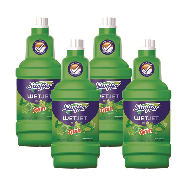 WetJet System Cleaning-Solution Refill, Gain Scent, 1.25 L Bottle, 4/Carton