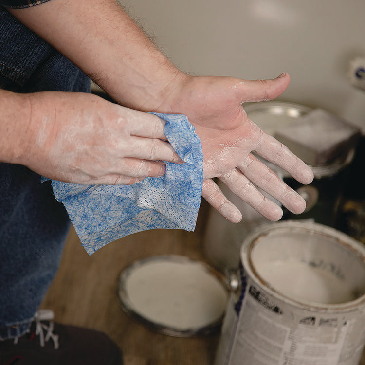 Hand Cleaner Towels, 1-Ply, 10 x 12, Citrus, Blue/White, 30/Canister, 6/Carton