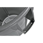 Vented Round Brute Container, 10 gal, Plastic, Gray