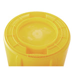 Vented Round Brute Container, 32 gal, Plastic, Yellow
