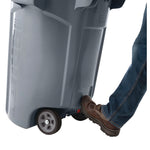 Vented Wheeled Brute Container, 44 Gal, Plastic, Gray