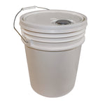 Utility Bucket with Lid, 5 gal, Polyethylene, White, 11.25" dia