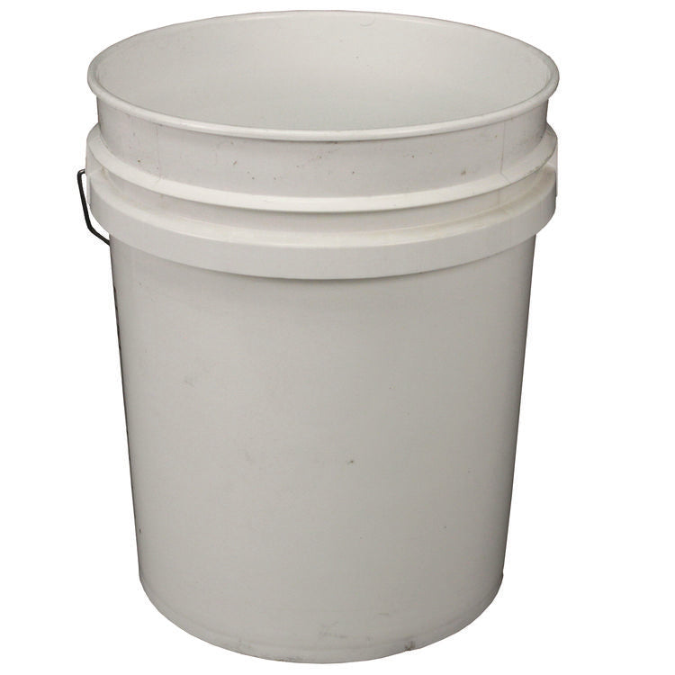 Utility Bucket with Lid, 5 gal, Polyethylene, White, 11.25" dia