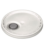 Utility Bucket with Lid, 5 gal, Polyethylene, White, 11.25" dia