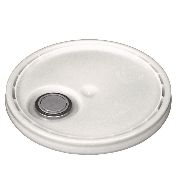 Utility Bucket with Lid, 5 gal, Polyethylene, White, 11.25" dia